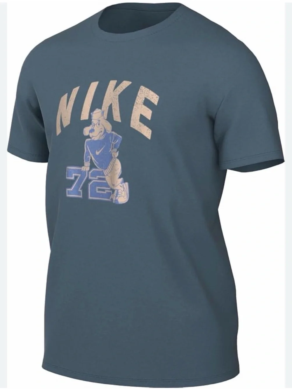 Nike Short-Sleeve Graphic Tee in Slate Blue with Cream Print